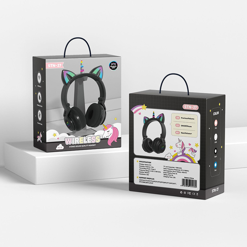 Audífonos Bluetooth Unicornio Inalámbricos Con Luz Led para Niñas