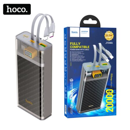 Power Bank Hoco 20000 mAh Carga Rápida 20W,  22.5W HOCO J104A