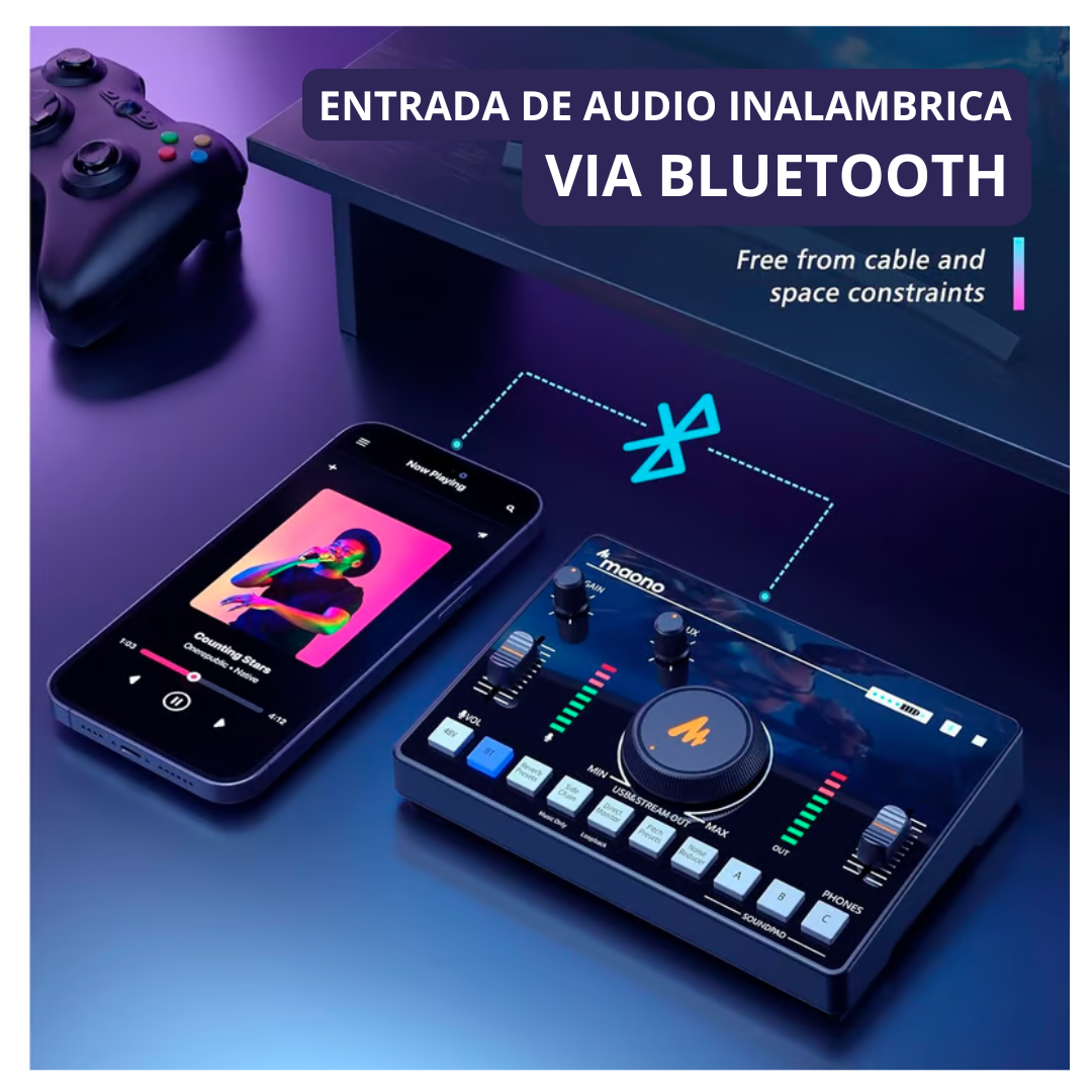 MAONO AMC2 NEO Consola Mezcladora de Audio USB/Bluetooth Cancelación de ruido - Imagen 7