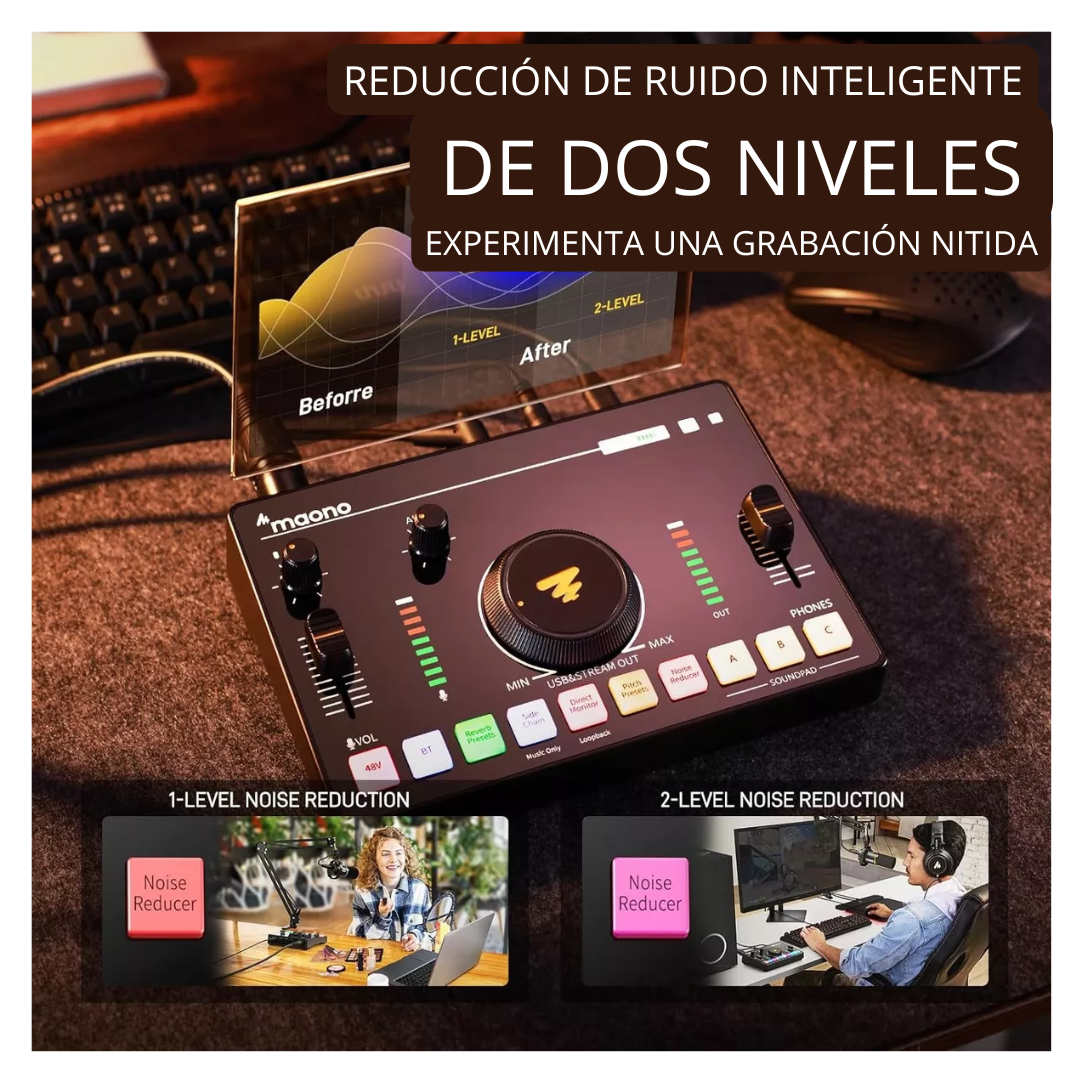 MAONO AMC2 NEO Consola Mezcladora de Audio USB/Bluetooth Cancelación de ruido - Imagen 2