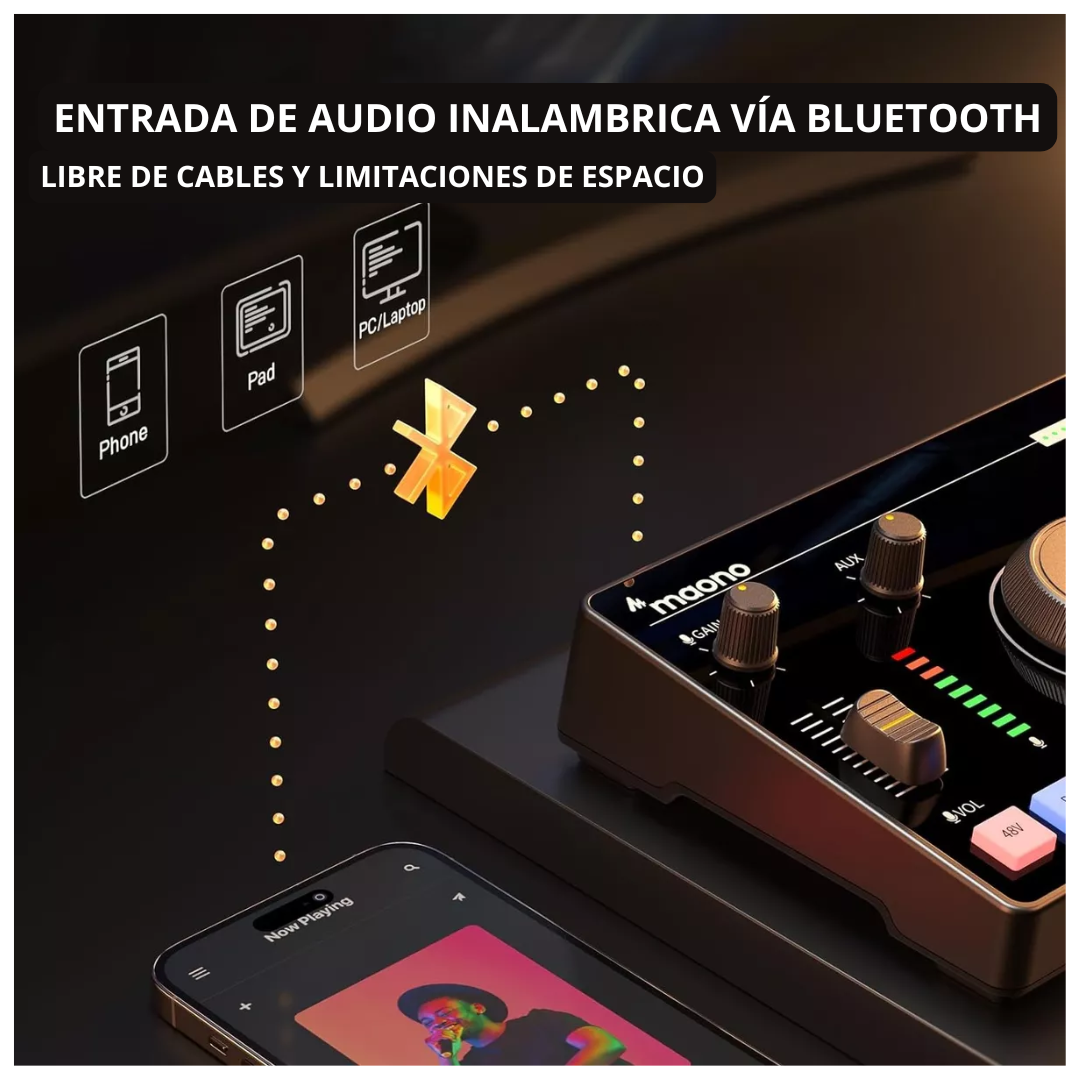 MAONO AMC2 NEO Consola Mezcladora de Audio USB/Bluetooth Cancelación de ruido - Imagen 4