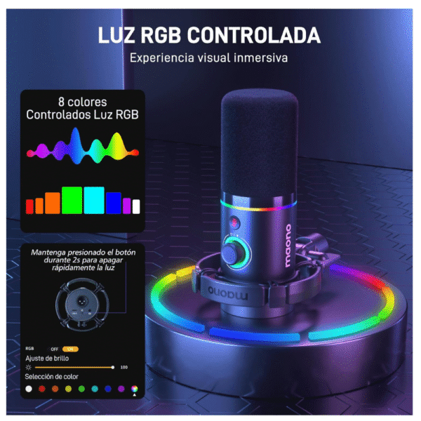 MAONO Micrófono Dinámico Gamer XLR/USB  para Streaming podcasting y grabación, Moano PD200X - Imagen 5