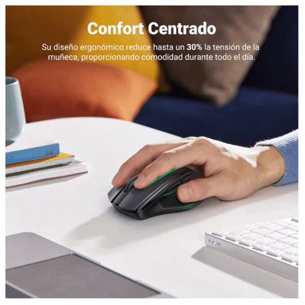 UGREEN Mouse Inalámbrico 2.4 GHz con Receptor USB, 15M de Conexión, Ratón Ergonómico de 6 Botones - Imagen 3