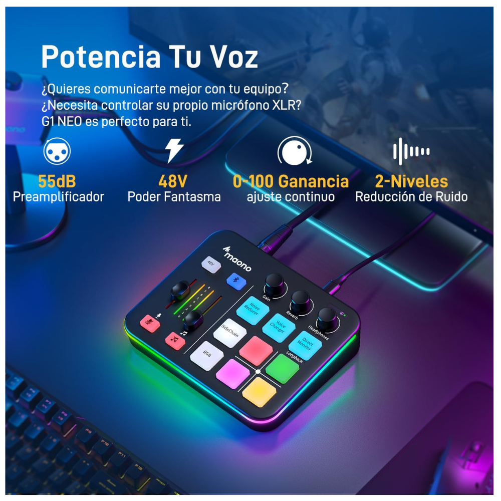 Mezcladora Maono G1 NEO Consola de audio para streaming, podcasters y gamers. Profesional - Imagen 6