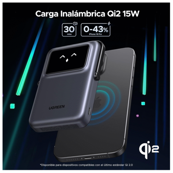 Power Bank UGREEN 10000mAh Certificado Qi2 15W Magsafe  UGREEN PB764 - Imagen 2