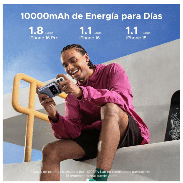 Power Bank UGREEN 10000mAh Certificado Qi2 15W Magsafe  UGREEN PB764 - Imagen 4